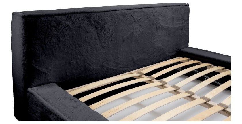 Lit coffre ORLANE – Blanc Brume de soie polaire – 160x200 cm – Sommier relevable – Design haut de gamme 