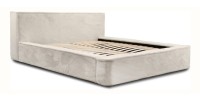 Lit coffre ORLANE – Beige Sable nacré polaire – 160x200 cm – Sommier relevable – Design haut de gamme 