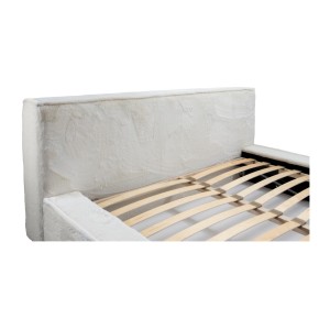 Lit coffre ORLANE – Beige Sable nacré polaire – 160x200 cm – Sommier relevable – Design haut de gamme 