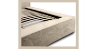 Lit coffre ORLANE – Beige Velours de dune – 180x200 cm – Sommier relevable – Design haut de gamme 