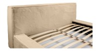Lit coffre ORLANE – Beige Poudre de miel polaire – 140x200 cm – Sommier relevable – Design haut de gamme 