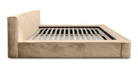 Lit coffre ORLANE – Beige Poudre de miel polaire – 140x200 cm – Sommier relevable – Design haut de gamme 