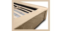 Lit coffre ORLANE – Beige Poudre de miel polaire – 140x200 cm – Sommier relevable – Design haut de gamme 