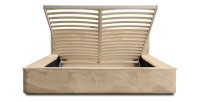 Lit coffre ORLANE – Beige Poudre de miel polaire – 160x200 cm – Sommier relevable – Design haut de gamme 