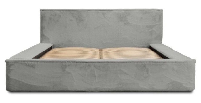Lit coffre ORLANE – Gris Charbon minéral polaire – 160x200 cm – Sommier relevable – Design haut de gamme 