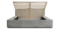 Lit coffre ORLANE – Gris Charbon minéral polaire – 160x200 cm – Sommier relevable – Design haut de gamme 