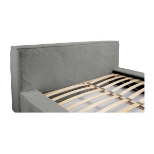 Lit coffre ORLANE – Gris Charbon minéral polaire – 160x200 cm – Sommier relevable – Design haut de gamme 