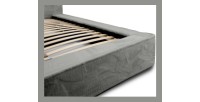 Lit coffre ORLANE – Gris Charbon minéral polaire – 160x200 cm – Sommier relevable – Design haut de gamme 