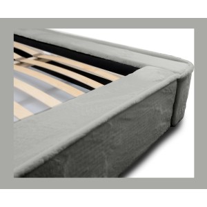 Lit coffre ORLANE – Gris Charbon minéral polaire – 160x200 cm – Sommier relevable – Design haut de gamme 