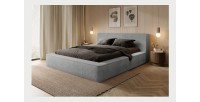 Lit coffre ORLANE – Gris Charbon minéral polaire – 160x200 cm – Sommier relevable – Design haut de gamme 
