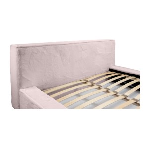 Lit coffre ORLANE – Rose Poussière de rose polaire – 160x200 cm – Sommier relevable – Design haut de gamme 