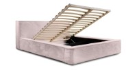 Lit coffre ORLANE – Rose Poussière de rose polaire – 180x200 cm – Sommier relevable – Design haut de gamme 
