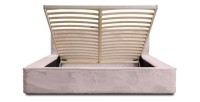Lit coffre ORLANE – Rose Poussière de rose polaire – 180x200 cm – Sommier relevable – Design haut de gamme 