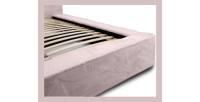 Lit coffre ORLANE – Rose Poussière de rose polaire – 180x200 cm – Sommier relevable – Design haut de gamme 