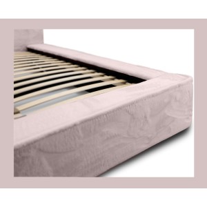 Lit coffre ORLANE – Rose Poussière de rose polaire – 180x200 cm – Sommier relevable – Design haut de gamme 