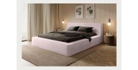 Lit coffre ORLANE – Rose Poussière de rose polaire – 180x200 cm – Sommier relevable – Design haut de gamme 