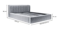Lit coffre CERVIN – Nuage sablé bouclé – 140x200 cm – Sommier relevable – Design haut de gamme 