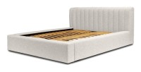Lit coffre CERVIN – Nuage sablé bouclé – 140x200 cm – Sommier relevable – Design haut de gamme 