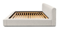 Lit coffre CERVIN – Nuage sablé bouclé – 140x200 cm – Sommier relevable – Design haut de gamme 