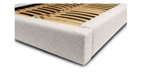 Lit coffre CERVIN – Nuage sablé bouclé – 140x200 cm – Sommier relevable – Design haut de gamme 
