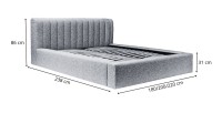 Lit coffre CERVIN – Velours doux Ocre rosé – 180x200 cm – Sommier relevable – Design élégant 