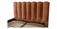 Lit coffre BADJA EUPHORIA – Tissu bouclé Terracota – 160x200 cm – Sommier relevable – Design haut de gamme 