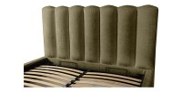 Lit coffre BADJA EUPHORIA – Tissu bouclé Sauge sèchée – 160x200 cm – Sommier relevable – Design haut de gamme 