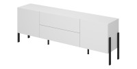 Mobile TV SALMA – 2 porte & 2 cassetti Push-to-Open – Bianco super opaco & nero opaco