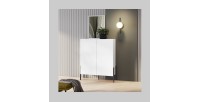Armoire SALMA 2 portes Push-to-Open – Blanc super mat & noir mat.