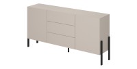 Pack salon complet collection SALMA – buffet 4 portes, armoire & buffet haut beige & noir mat