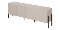 Pack salon complet collection SALMA – buffet 4 portes, armoire & buffet haut beige & noir mat