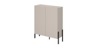 Pack salon complet collection SALMA – buffet 4 portes, armoire & buffet haut beige & noir mat