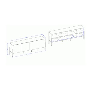 Pack salon complet collection SALMA – buffet 4 portes, armoire & buffet haut beige & noir mat