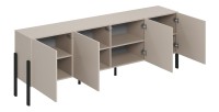 Pack salon complet collection SALMA – buffet 4 portes, armoire & buffet haut beige & noir mat