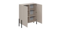 Pack salon complet collection SALMA – buffet 4 portes, armoire & buffet haut beige & noir mat