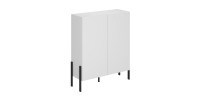 Pack salon SALMA – Buffet 4 portes, armoire 2 portes & buffet haut blanc super mat & noir mat