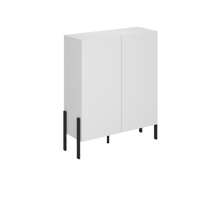 Pack salón SALMA – Buffet XL 4 puertas, armario 2 puertas & buffet 2 puertas y 3 cajones blanco súper mate & negro mate