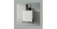 Pack salon SALMA – Buffet 4 portes, armoire 2 portes & buffet haut blanc super mat & noir mat