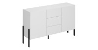 Pack salon SALMA – Buffet 4 portes, armoire 2 portes & buffet haut blanc super mat & noir mat