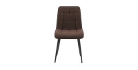 Lot de 4 chaises MIREA – Marron foncé – Design intemporel – Pieds métal – Assise PU confortable 