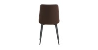 Lot de 4 chaises MIREA – Marron foncé – Design intemporel – Pieds métal – Assise PU confortable 