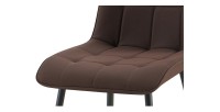 Lot de 4 chaises MIREA – Marron foncé – Design intemporel – Pieds métal – Assise PU confortable 