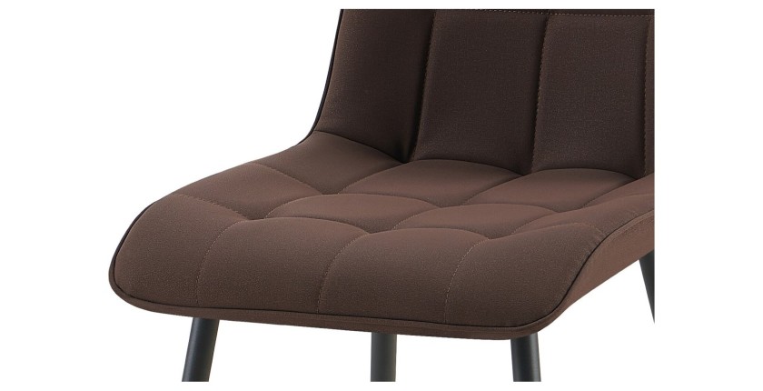 Lot de 4 chaises MIREA – Marron foncé – Design intemporel – Pieds métal – Assise PU confortable 
