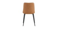 Lot de 4 chaises MIREA – Cognac – Style intemporel – Pieds métal – Revêtement PU facile à nettoyer 