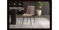 Lot de 4 chaises MIREA – Brun – Pieds métal – Design intemporel – Revêtement PU facile à entretenir 