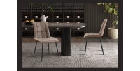 Lot de 4 chaises MIREA – Brun – Pieds métal – Design intemporel – Revêtement PU facile à entretenir 