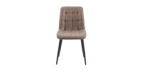 Lot de 4 chaises MIREA – Brun – Pieds métal – Design intemporel – Revêtement PU facile à entretenir 