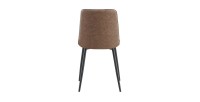 Lot de 4 chaises MIREA – Brun – Pieds métal – Design intemporel – Revêtement PU facile à entretenir 