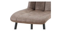 Lot de 4 chaises MIREA – Brun – Pieds métal – Design intemporel – Revêtement PU facile à entretenir 