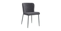 Lot de 2 chaises LISE – Tissu gris foncé – Pieds métal – Confort moderne – Design sobre et élégant 